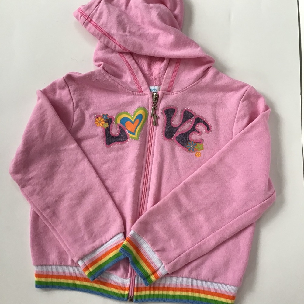 Pink Lightweight Zip Hoodie sweatshirt girls sz 6